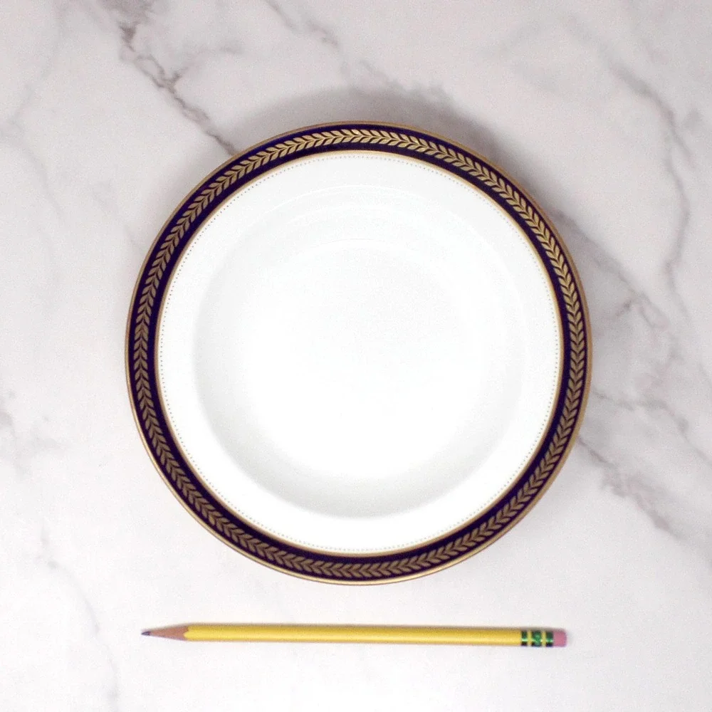 Vintage Coalport Bone China Blue Wheat Rimmed Soup Bowl
